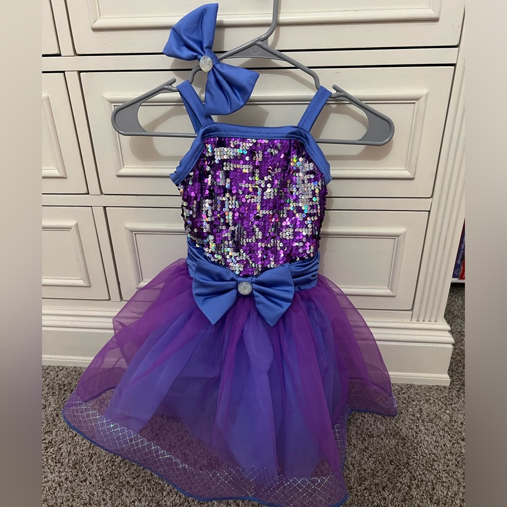 5T purple sequin dance tutu costume